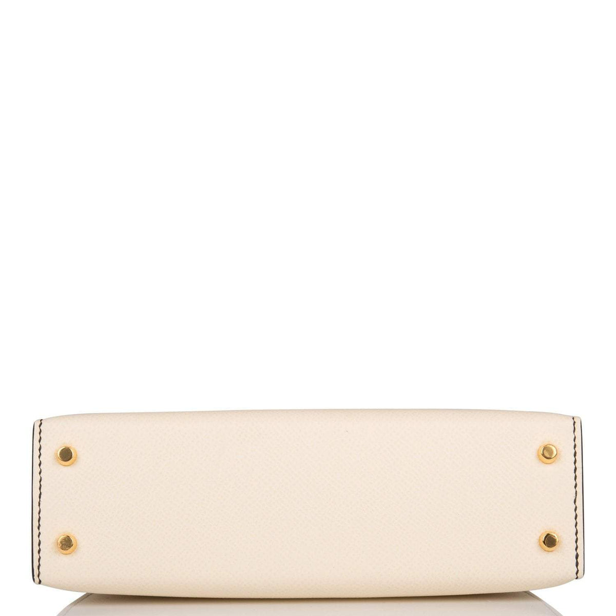 Hermes Kelly Sellier 20 Nata and Black Epsom Gold Hardware Crowned Bag