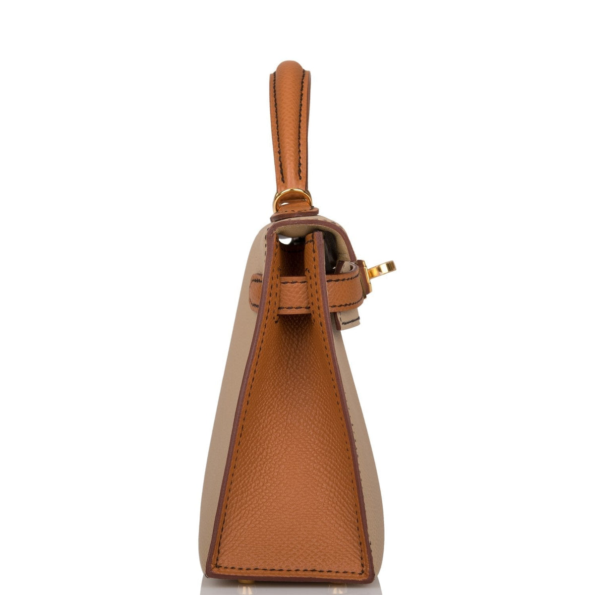 Hermes Kelly Sellier 20 Trench and Gold Epsom Gold Hardware Crowned Bag