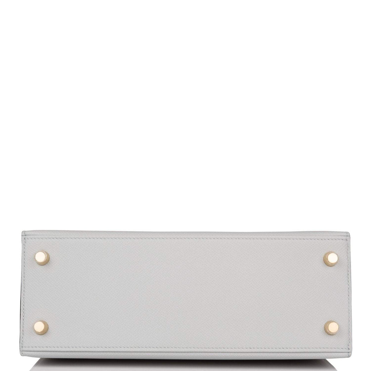 Hermes Kelly Sellier 25 Bleu Glacier Epsom Gold Hardware Crowned Bag