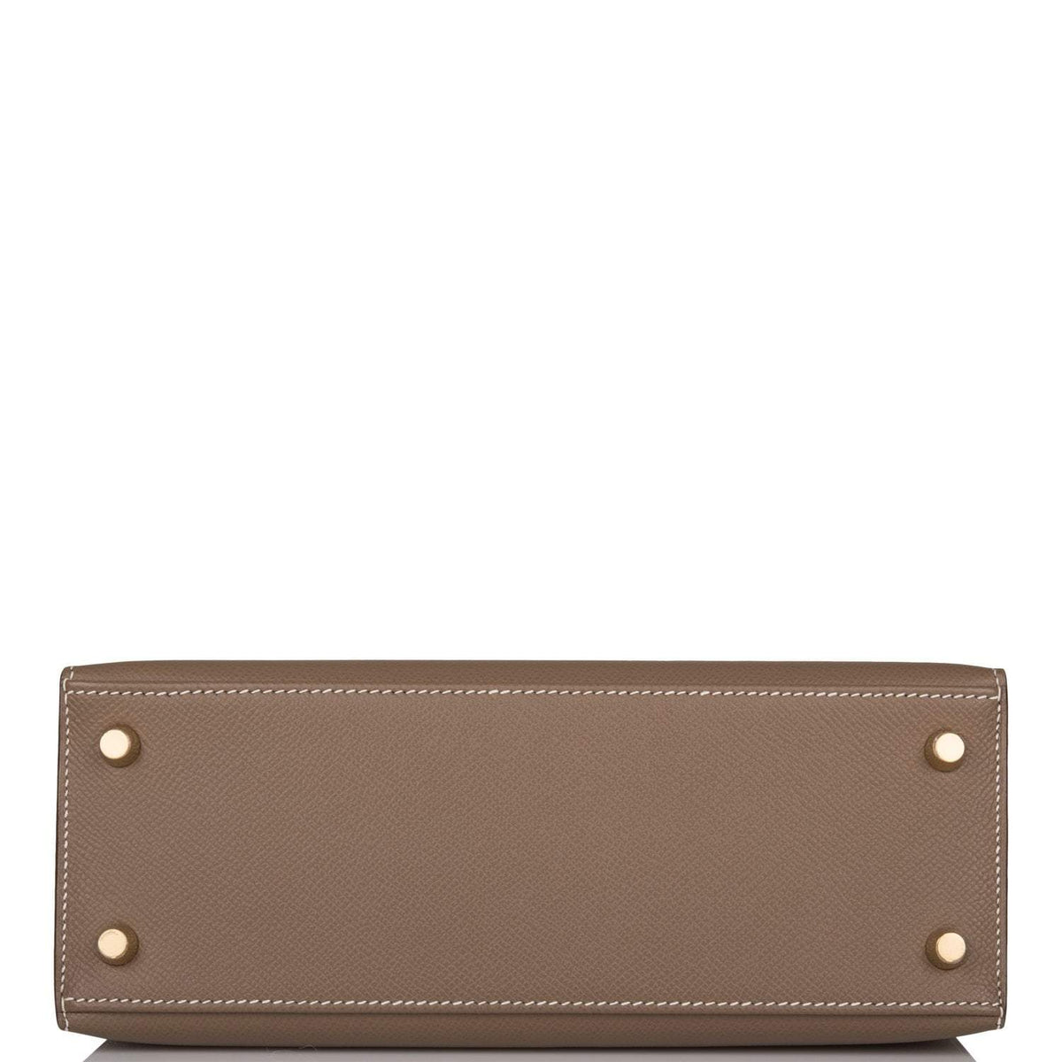 Hermes Kelly Sellier 25 Etoupe Epsom Gold Hardware Crowned Bag