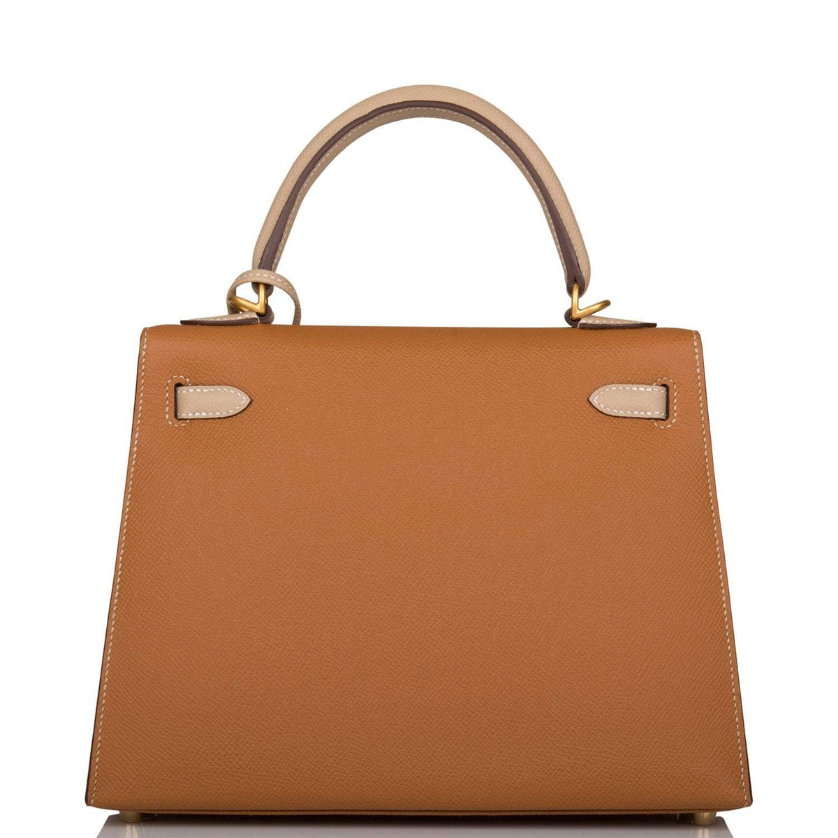 Hermes Kelly Sellier 25cm Gold and Trench Epsom  Brushed Gold Hardware Crowned Bag