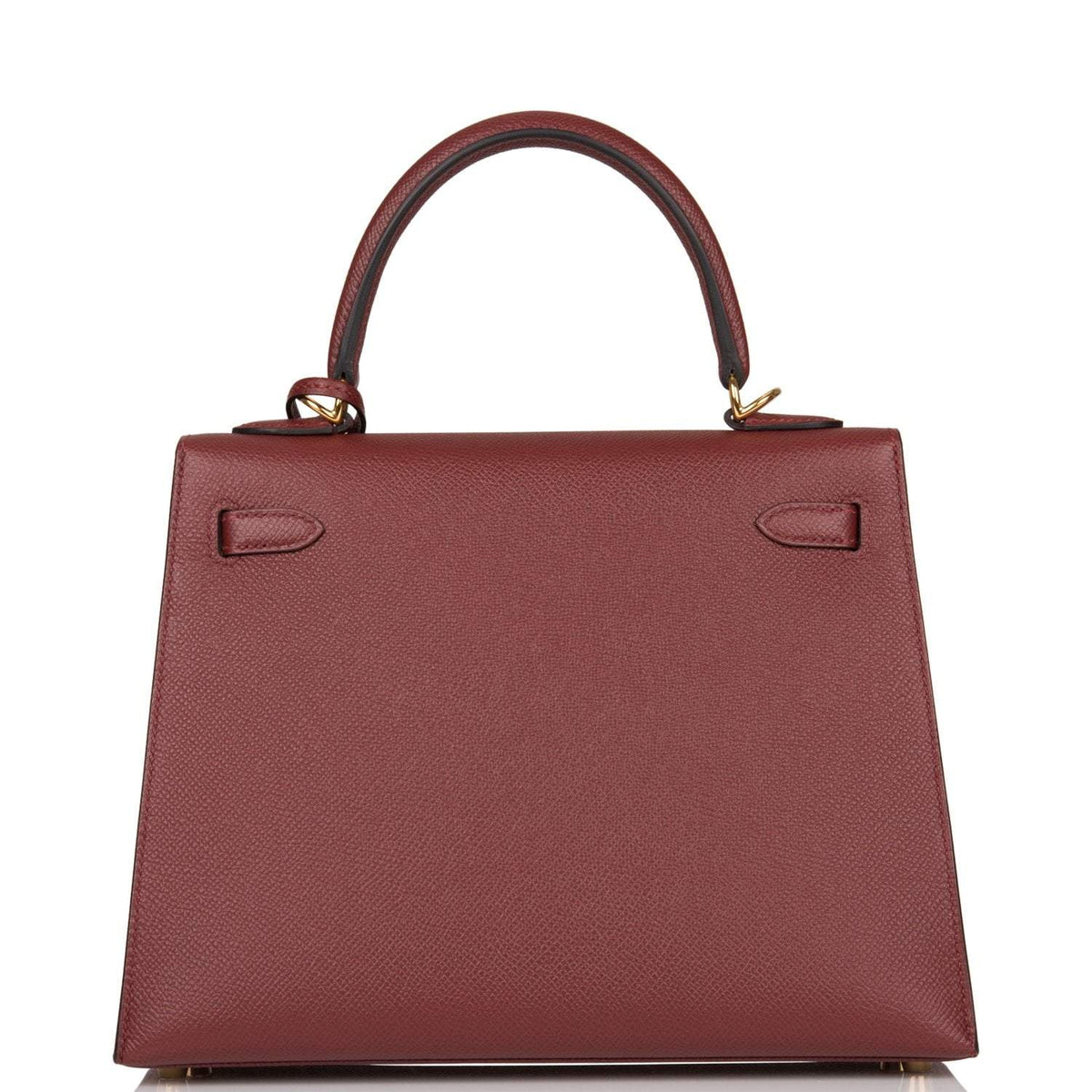 Hermes Kelly Sellier 25cm Rouge H Epsom Gold Hardware Crowned Bag