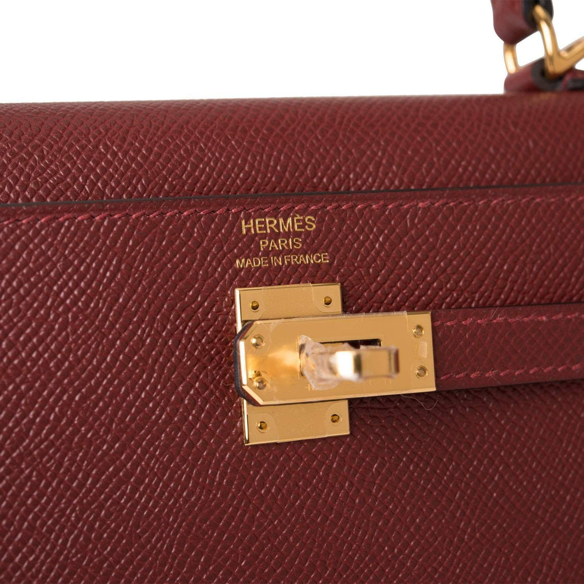 Hermes Kelly Sellier 25cm Rouge H Epsom Gold Hardware Crowned Bag