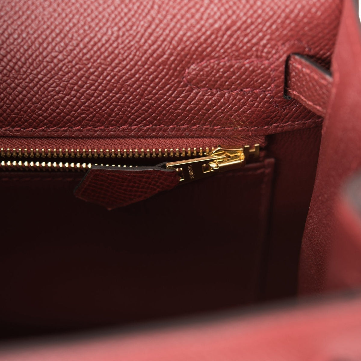 Hermes Kelly Sellier 25cm Rouge H Epsom Gold Hardware Crowned Bag