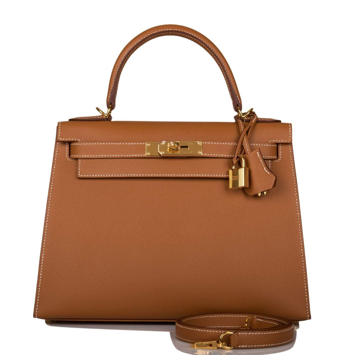 Hermes Kelly Sellier 28 Gold Epsom Gold Hardware Crowned Bag
