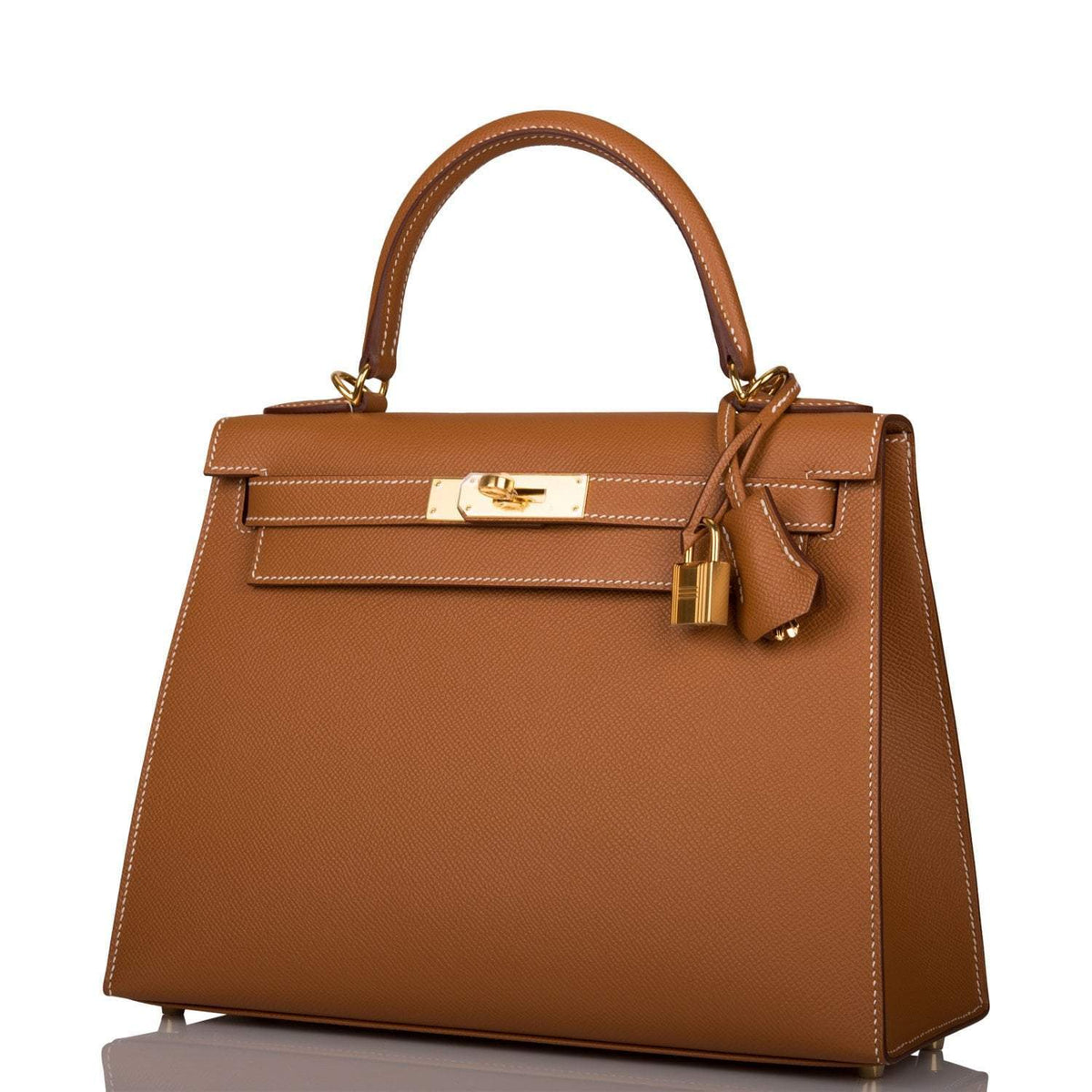 Hermes Kelly Sellier 28 Gold Epsom Gold Hardware Crowned Bag