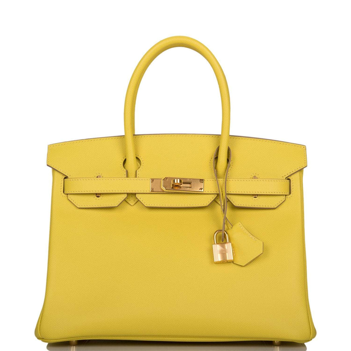Hermes Lime Epsom Birkin 30cm Gold Hardware Crowned Bag