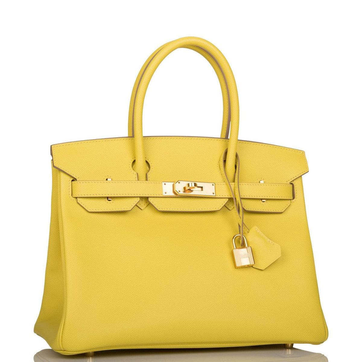 Hermes Lime Epsom Birkin 30cm Gold Hardware Crowned Bag