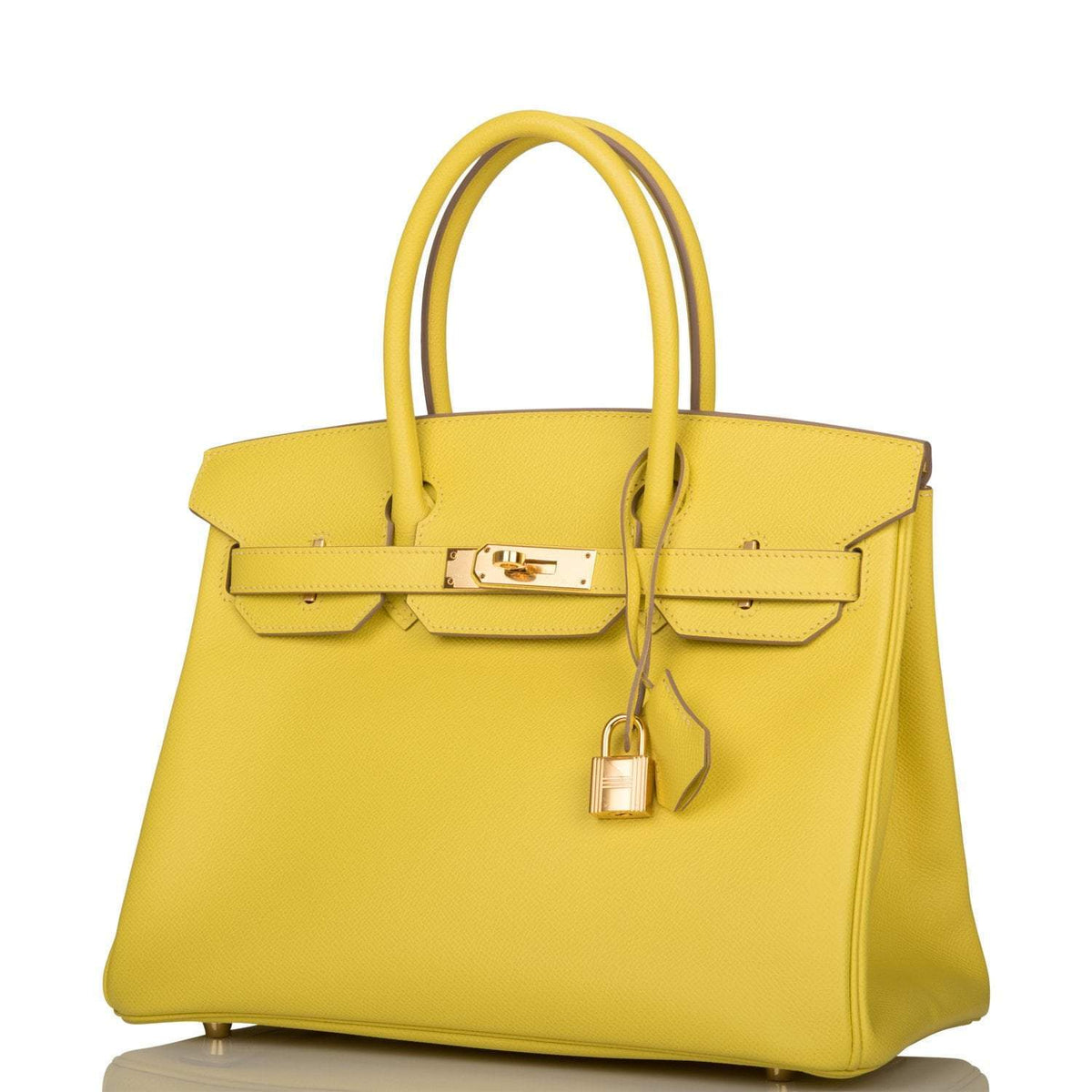 Hermes Lime Epsom Birkin 30cm Gold Hardware Crowned Bag