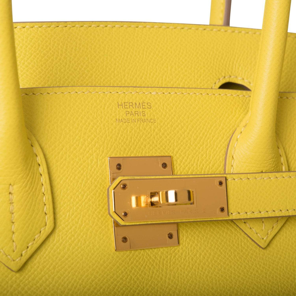 Hermes Lime Epsom Birkin 30cm Gold Hardware Crowned Bag