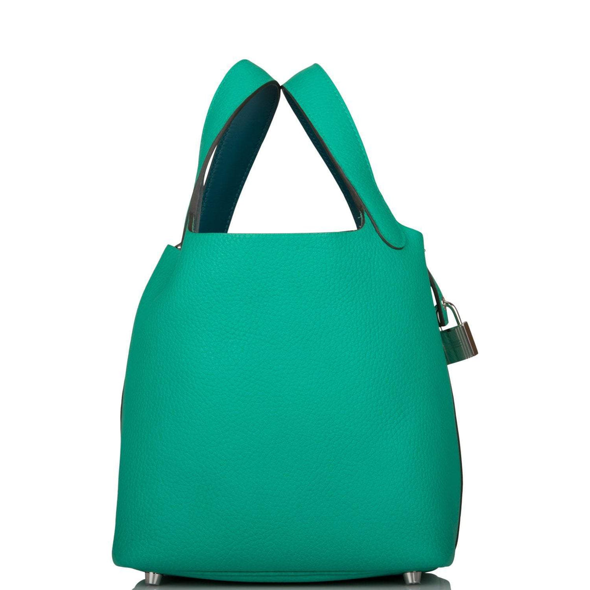Hermes Menthe Clemence Picotin Lock 18cm Palladium Hardware Crowned Bag