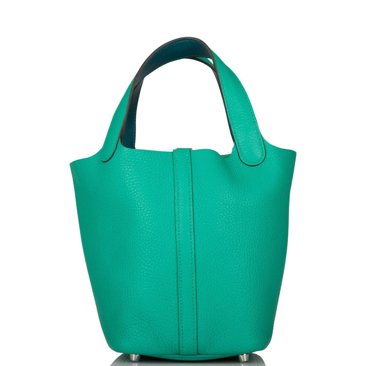 Hermes Menthe Clemence Picotin Lock 18cm Palladium Hardware Crowned Bag