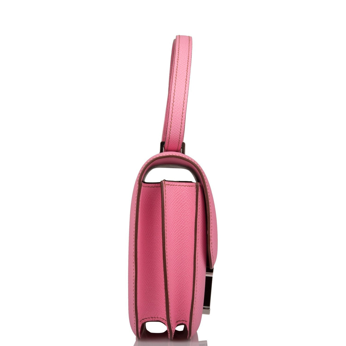 Hermes Mini Constance 18 Bubblegum 5P Epsom Palladium Hardware Crowned Bag