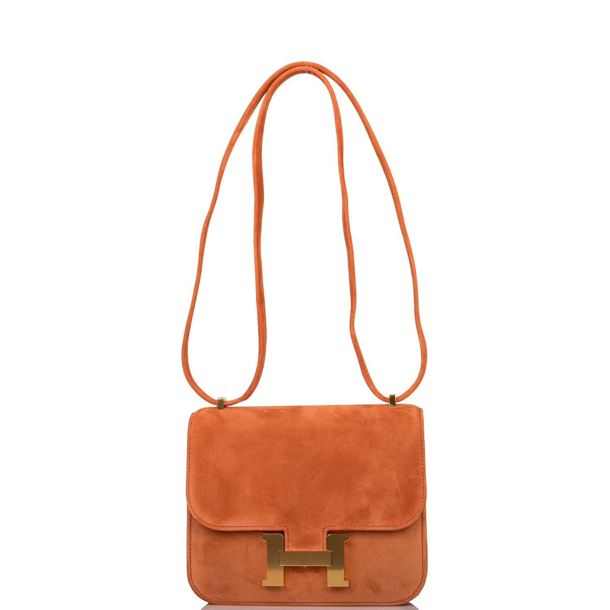 Hermes Paprika Doblis Mini Constance 18cm Gold Hardware Crowned Bag