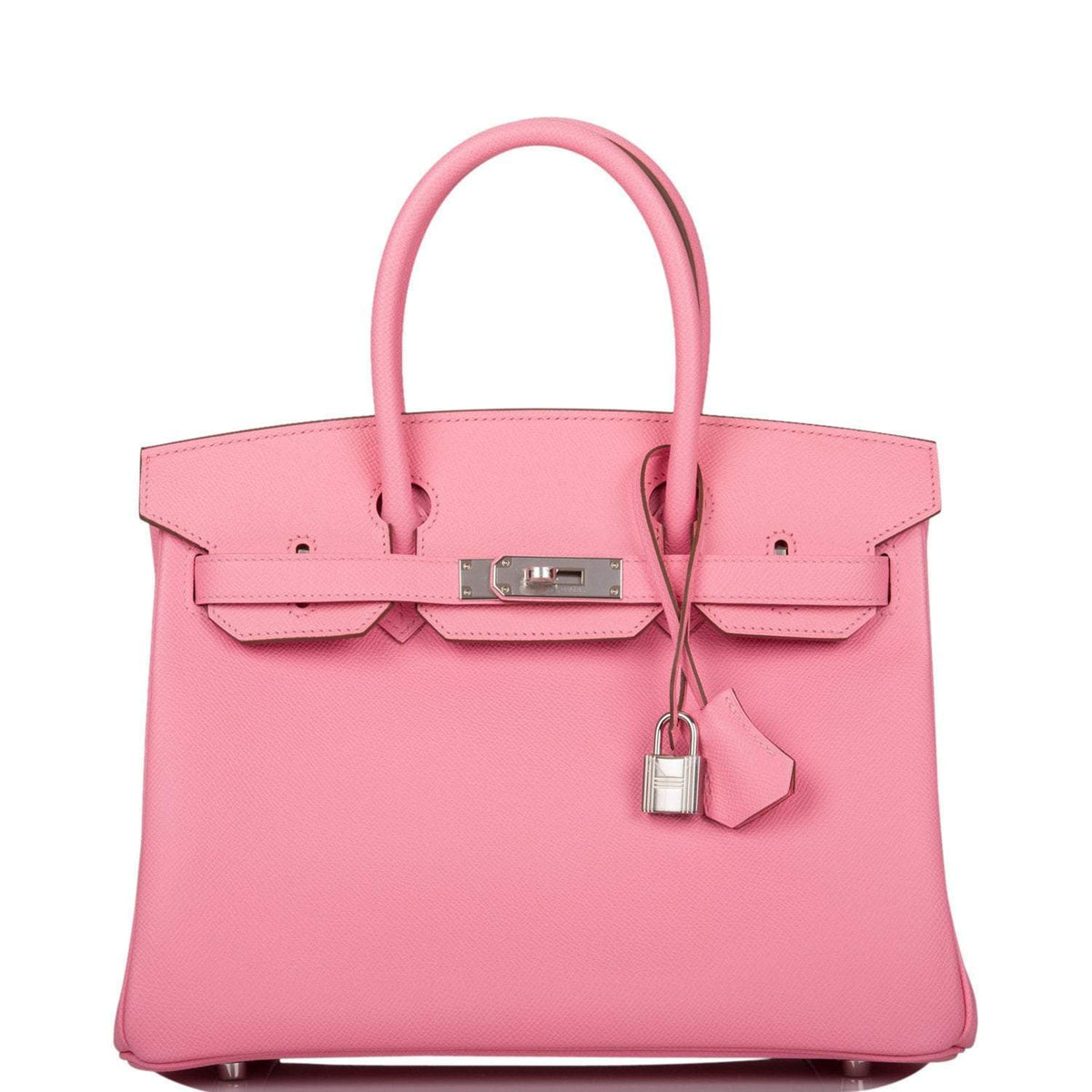 Hermes Rose Confetti Epsom Birkin 30cm Palladium Hardware Crowned Bag