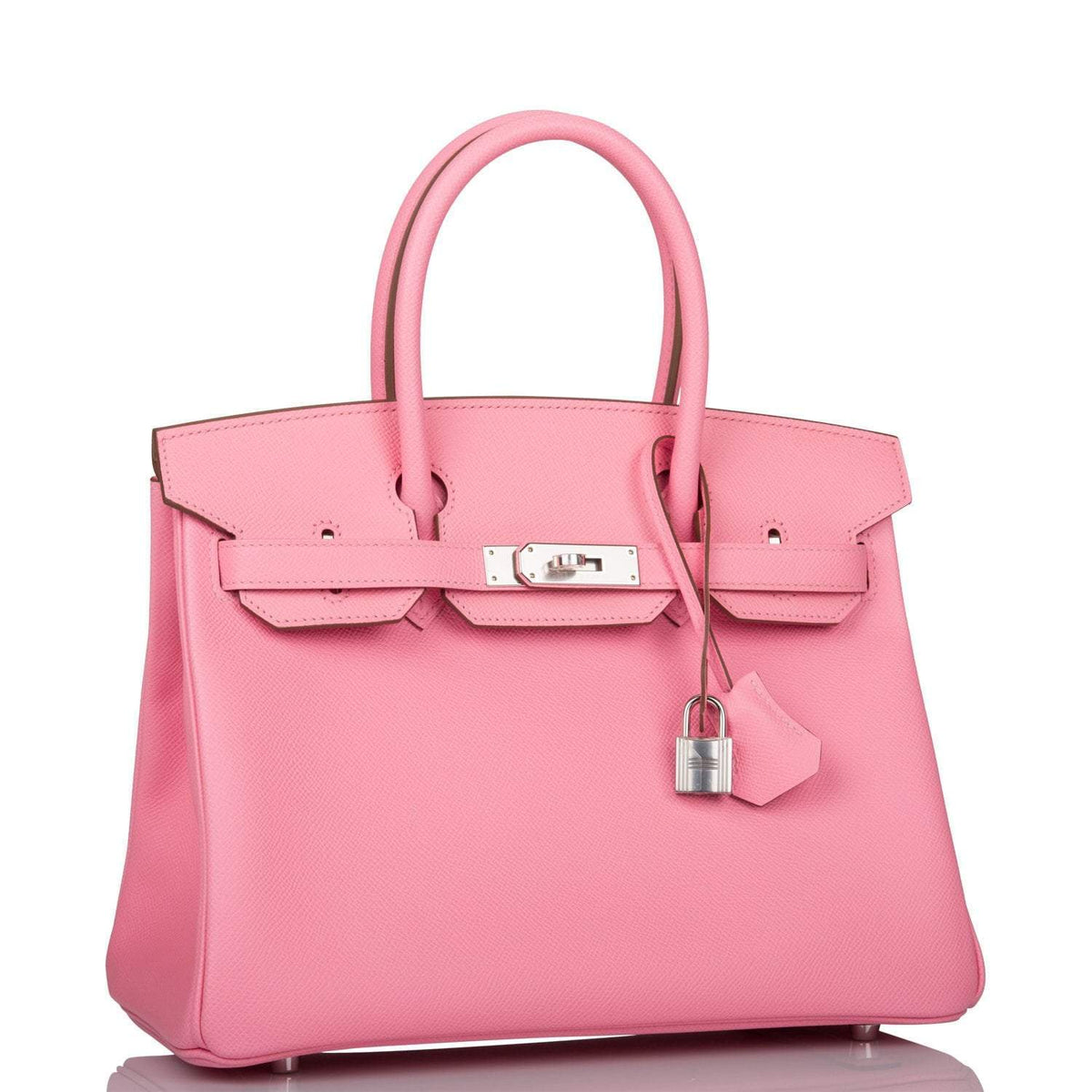 Hermes Rose Confetti Epsom Birkin 30cm Palladium Hardware Crowned Bag