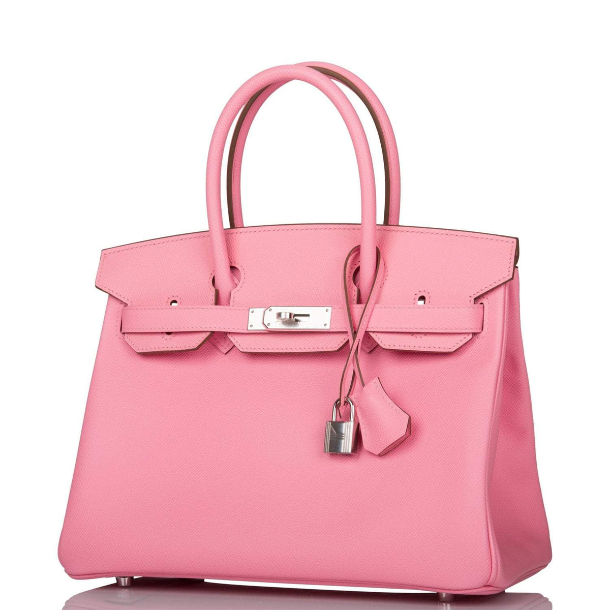 Hermes Rose Confetti Epsom Birkin 30cm Palladium Hardware Crowned Bag