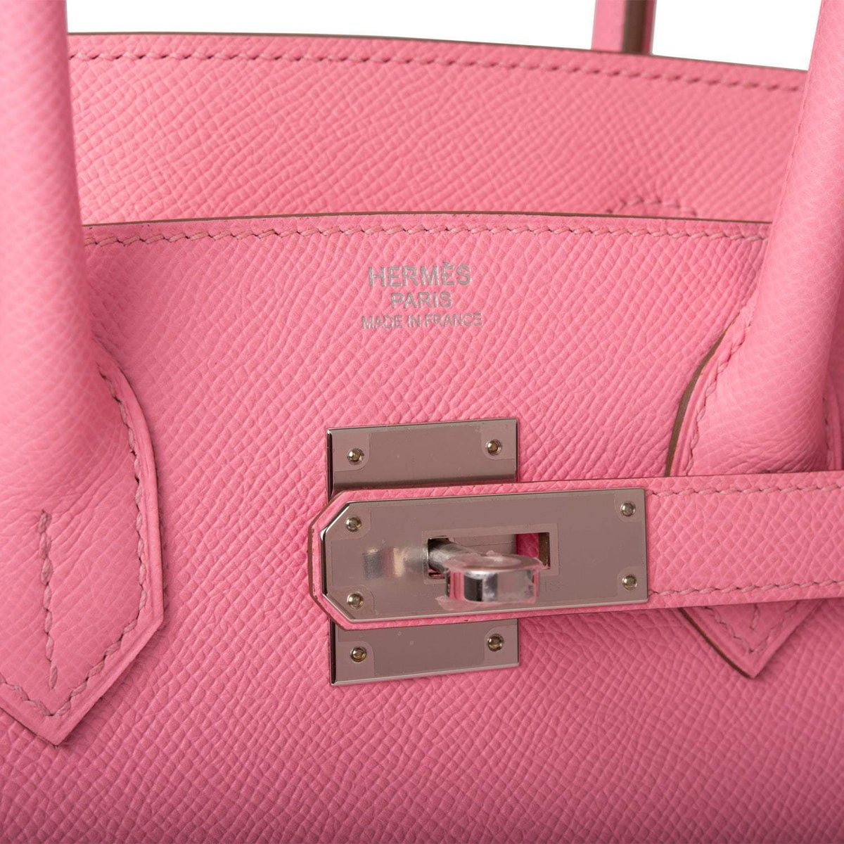 Hermes Rose Confetti Epsom Birkin 30cm Palladium Hardware Crowned Bag