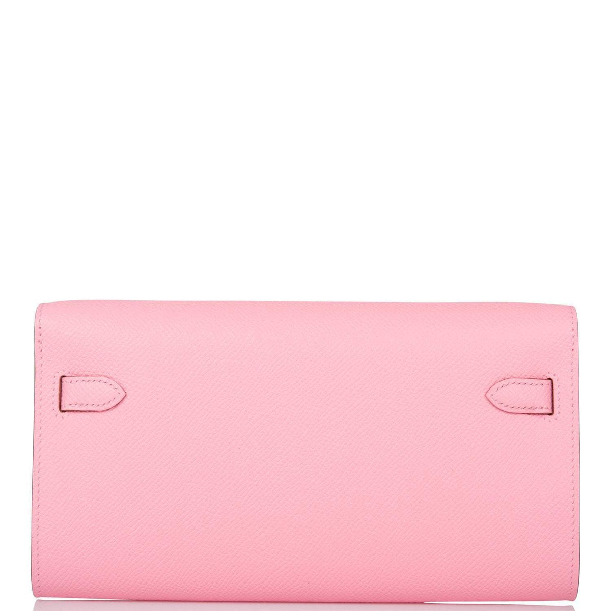 Hermes Rose Confetti Epsom Kelly Wallet To Go Palladium Hardware Crowned Bag