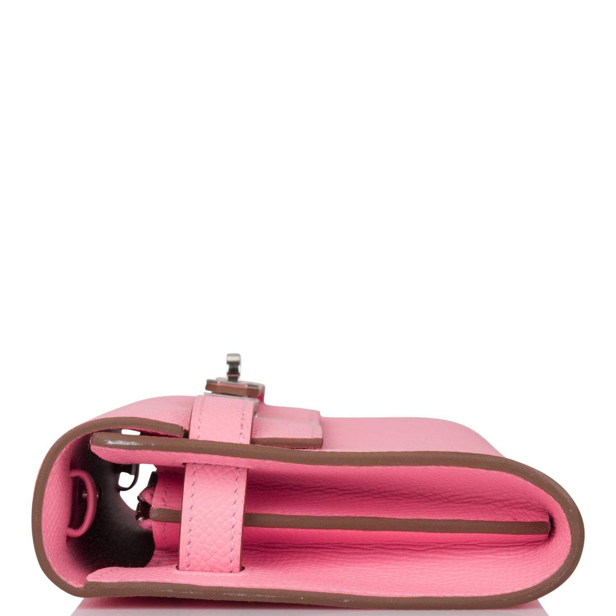 Hermes Rose Confetti Epsom Kelly Wallet To Go Palladium Hardware Crowned Bag