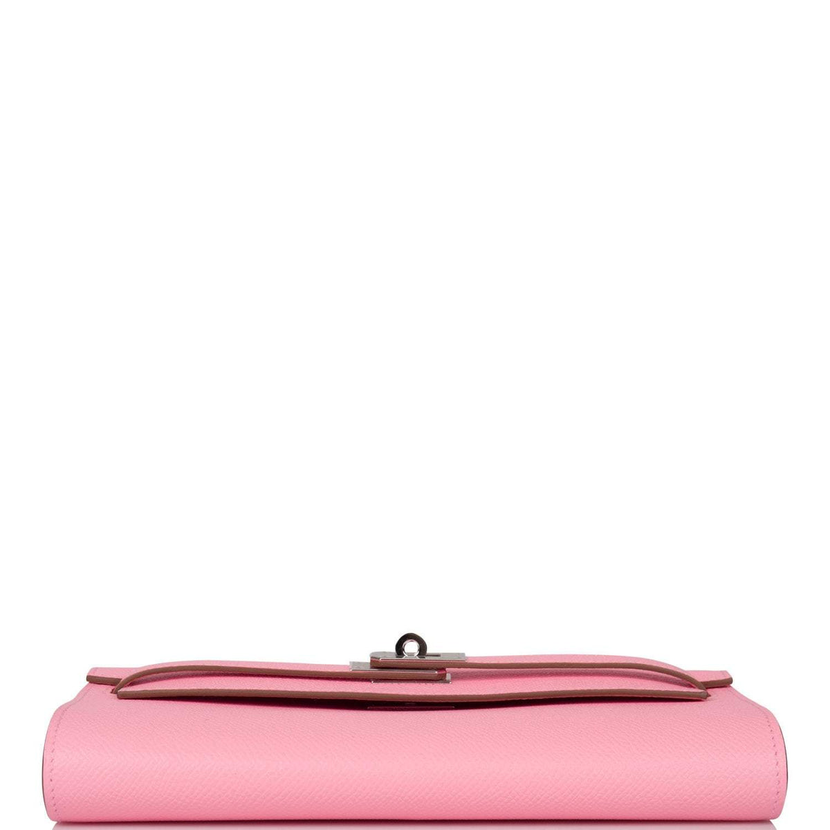 Hermes Rose Confetti Epsom Kelly Wallet To Go Palladium Hardware Crowned Bag