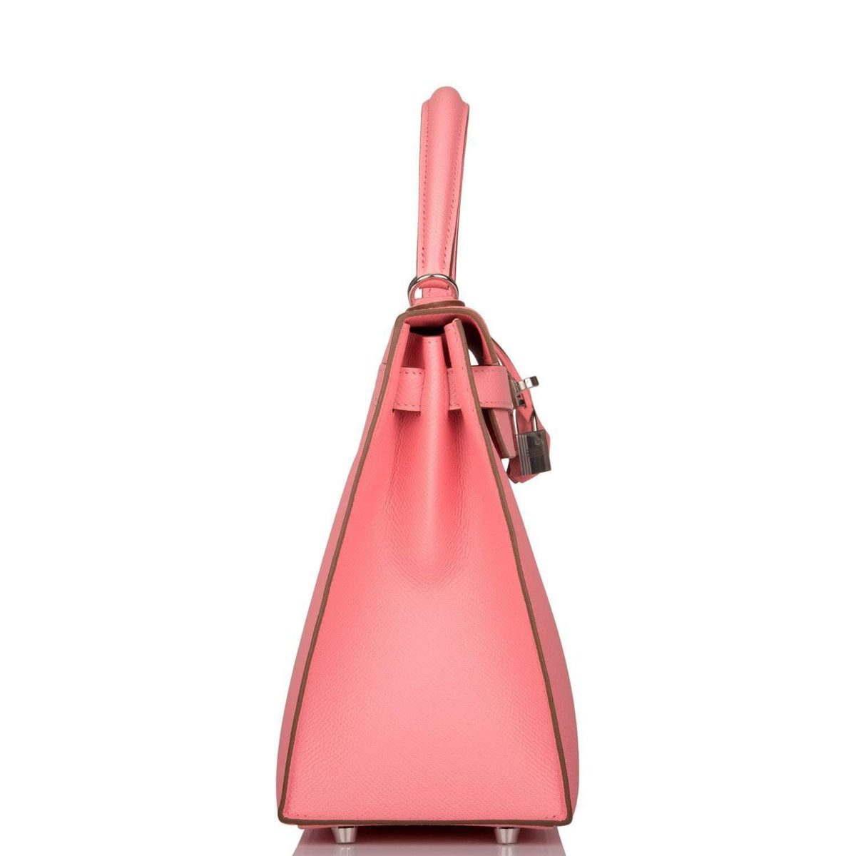 Hermes Rose Confetti Epsom Sellier Kelly 28cm Palladium Hardware Crowned Bag