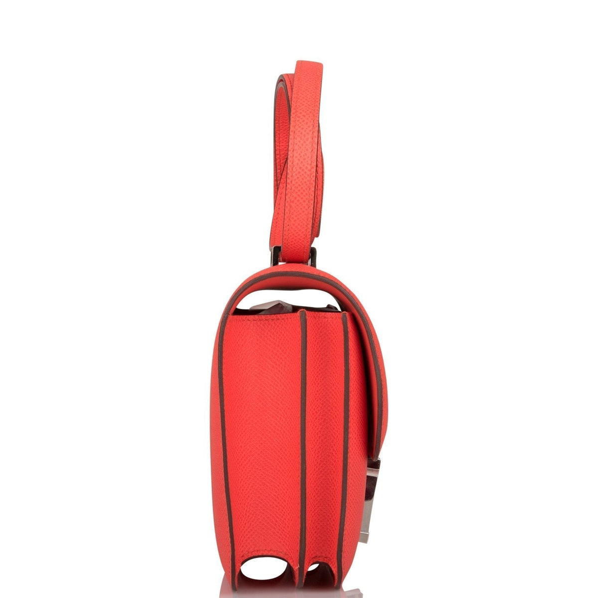 Hermes Rose Enamel Mini Constance 18cm Texas Epsom and Rouge de Coeur Palladium Hardware Crowned Bag