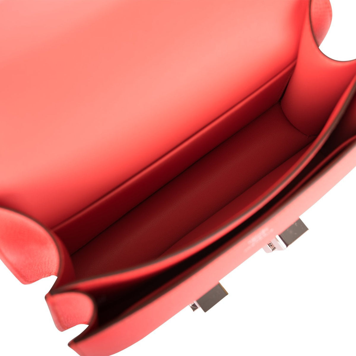 Hermes Rose Enamel Mini Constance 18cm Texas Epsom and Rouge de Coeur Palladium Hardware Crowned Bag