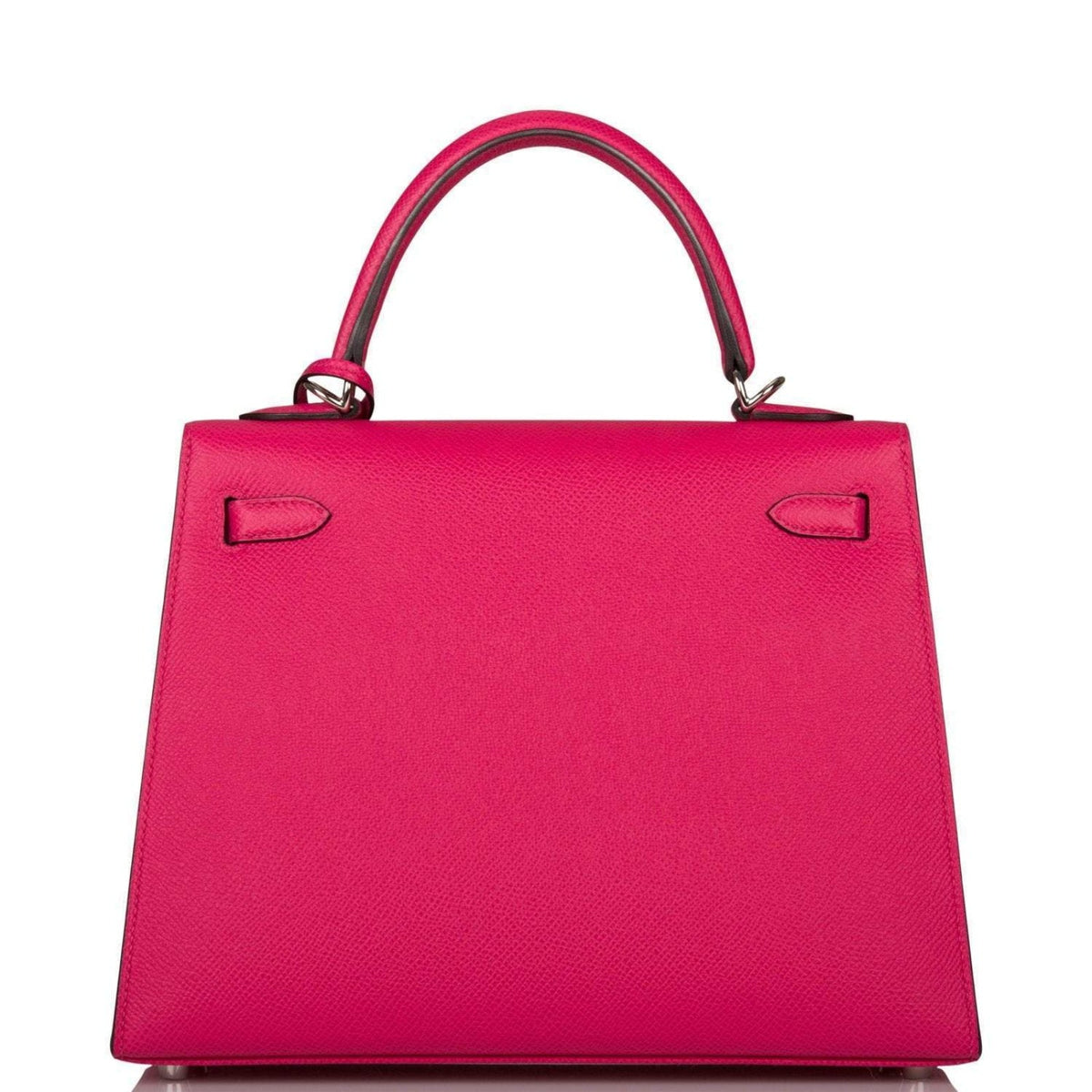 Hermes Rose Mexico Epsom Sellier Kelly 25cm Palladium Hardware Crowned Bag