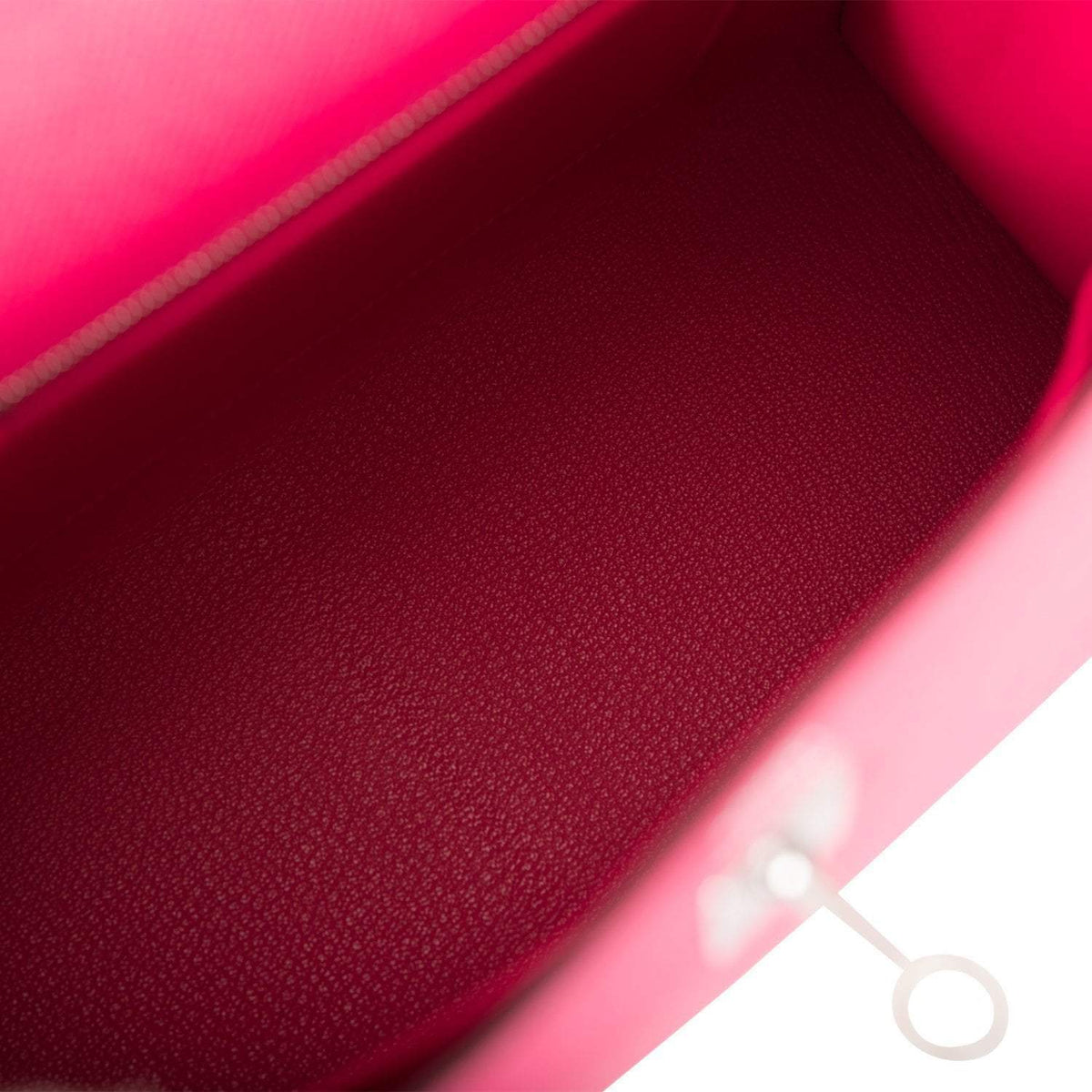 Hermes Rose Mexico Epsom Sellier Kelly 25cm Palladium Hardware Crowned Bag