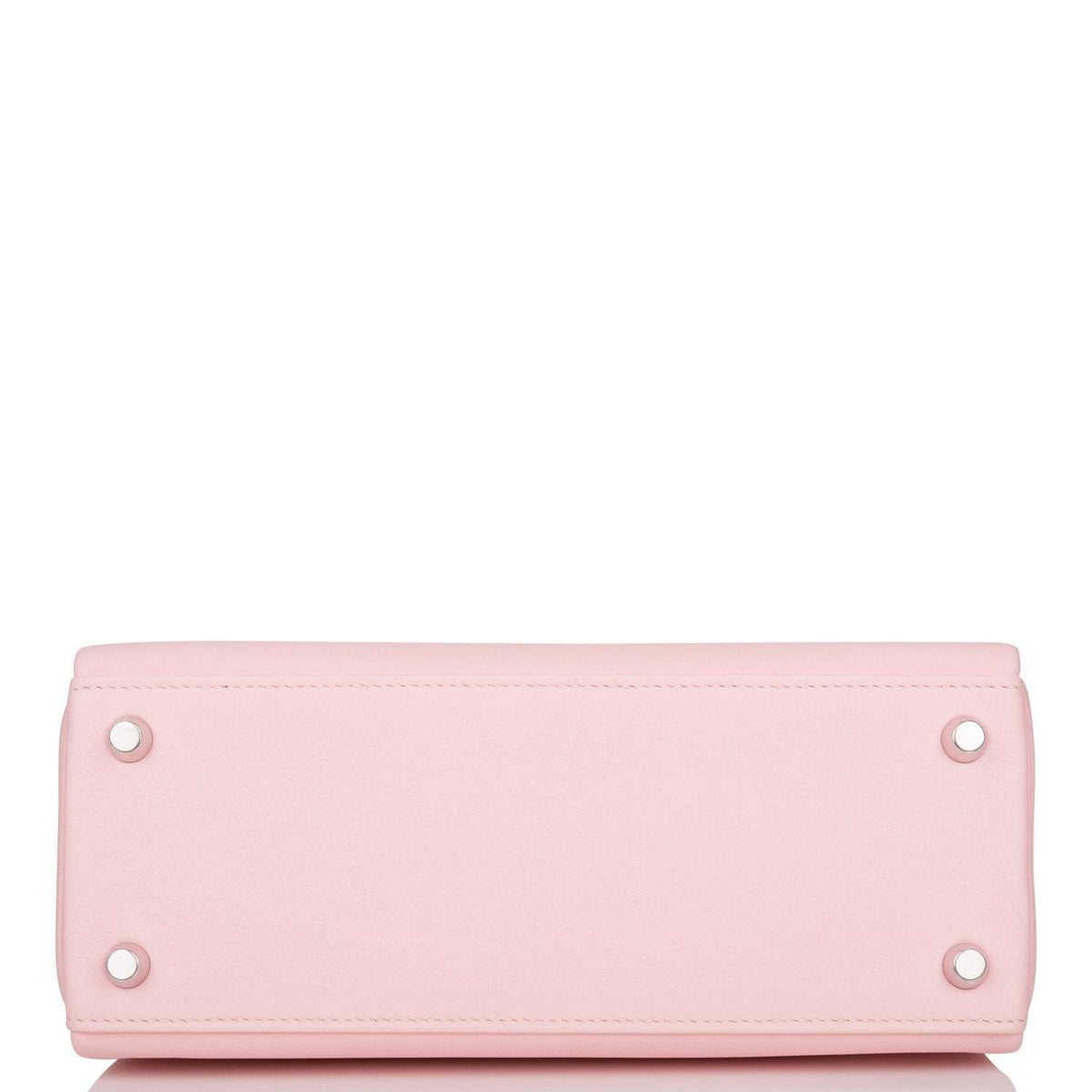 Hermes Rose Sakura Swift Retourne Kelly 25cm Palladium Hardware Crowned Bag