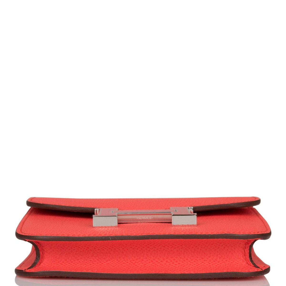 Hermes Rose Texas Epsom Constance Slim Wallet Palladium Hardware Crowned Bag