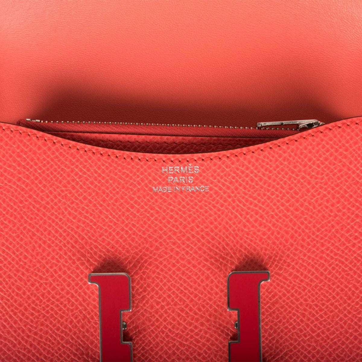 Hermes Rose Texas Epsom Constance Slim Wallet Palladium Hardware Crowned Bag