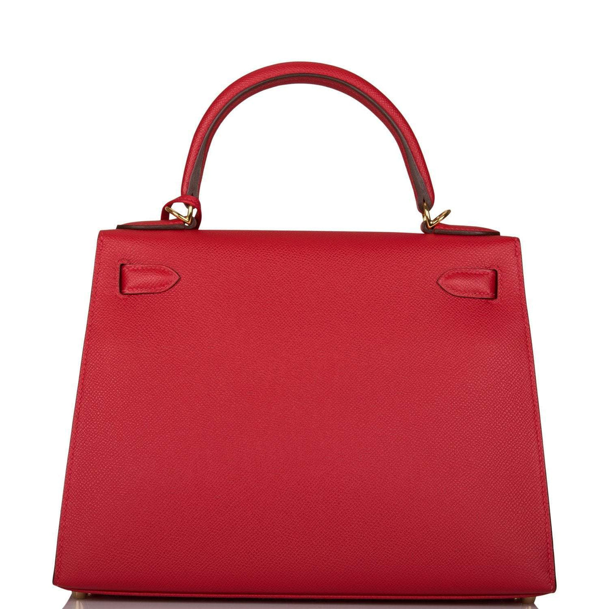 Hermes Rouge Casaque Epsom Sellier Kelly 28cm Gold Hardware Crowned Bag