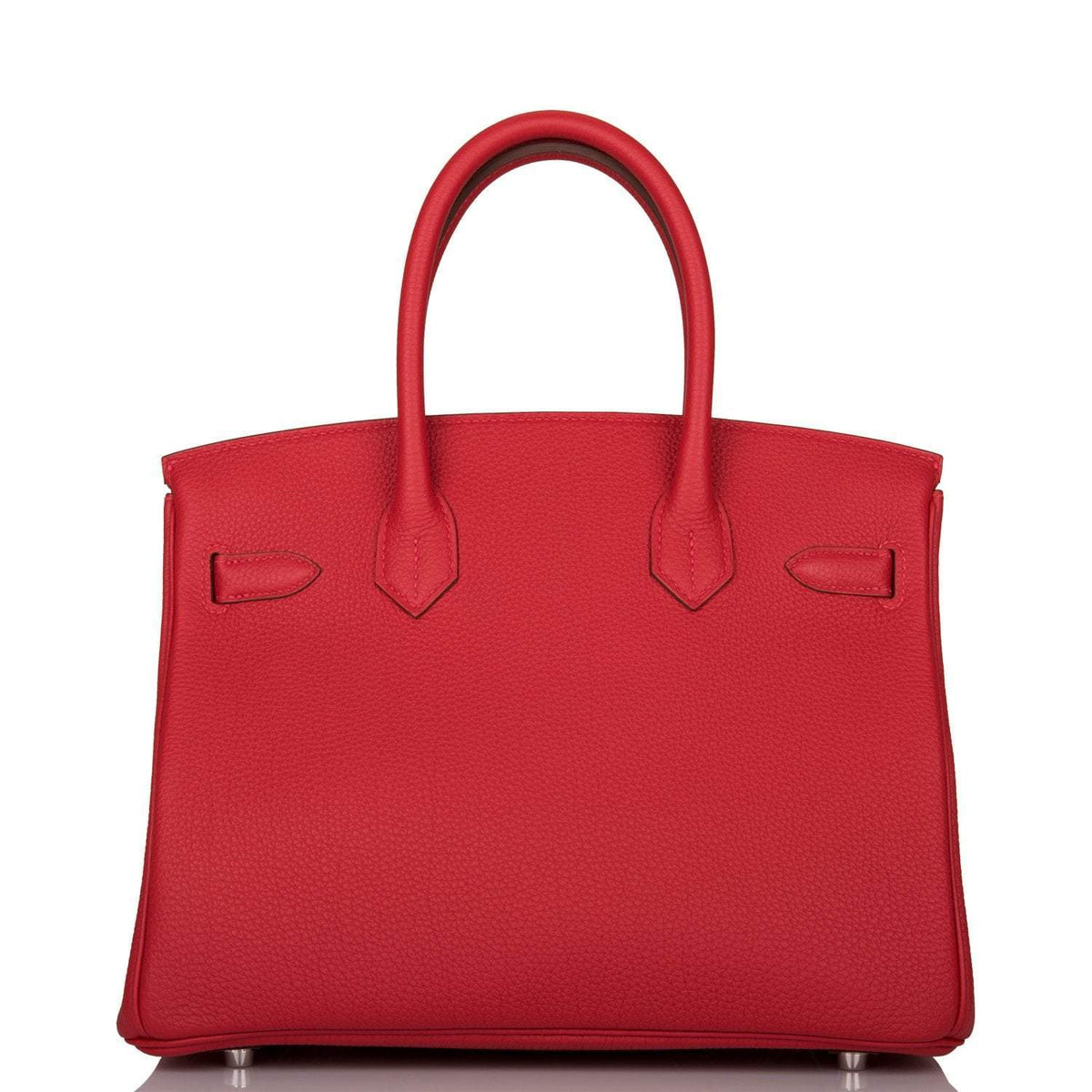 Hermes Rouge Casaque Verso Togo Birkin 30cm Palladium Hardware Crowned Bag