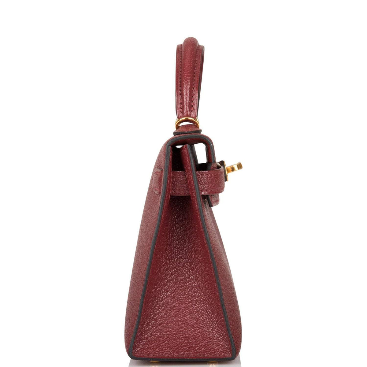 Hermes Rouge H Chevre Sellier Kelly 20cm Gold Hardware Crowned Bag