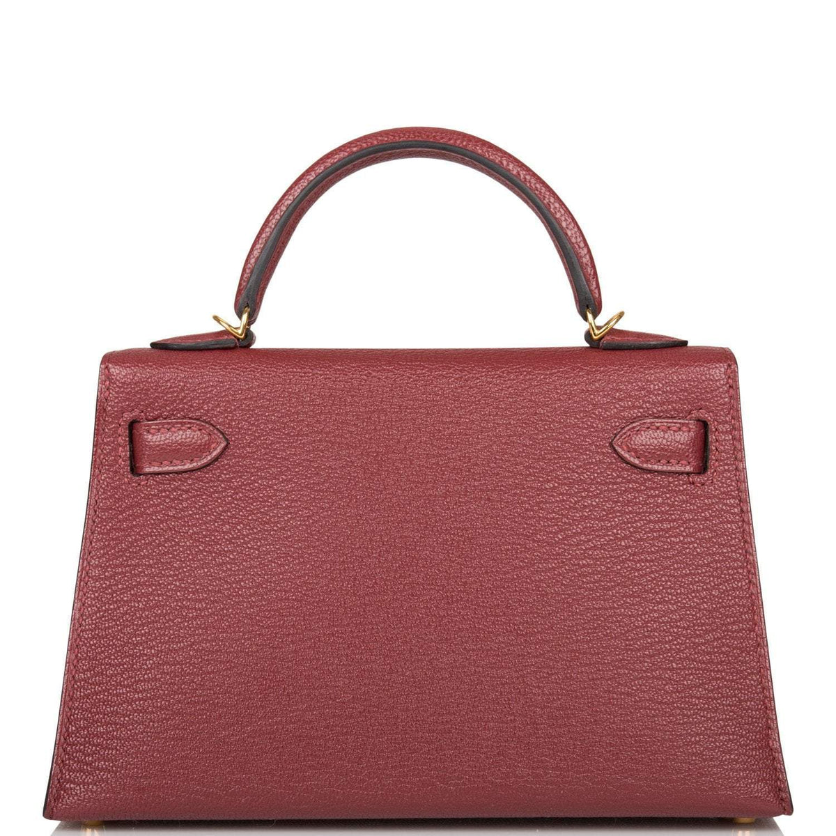 Hermes Rouge H Chevre Sellier Kelly 20cm Gold Hardware Crowned Bag