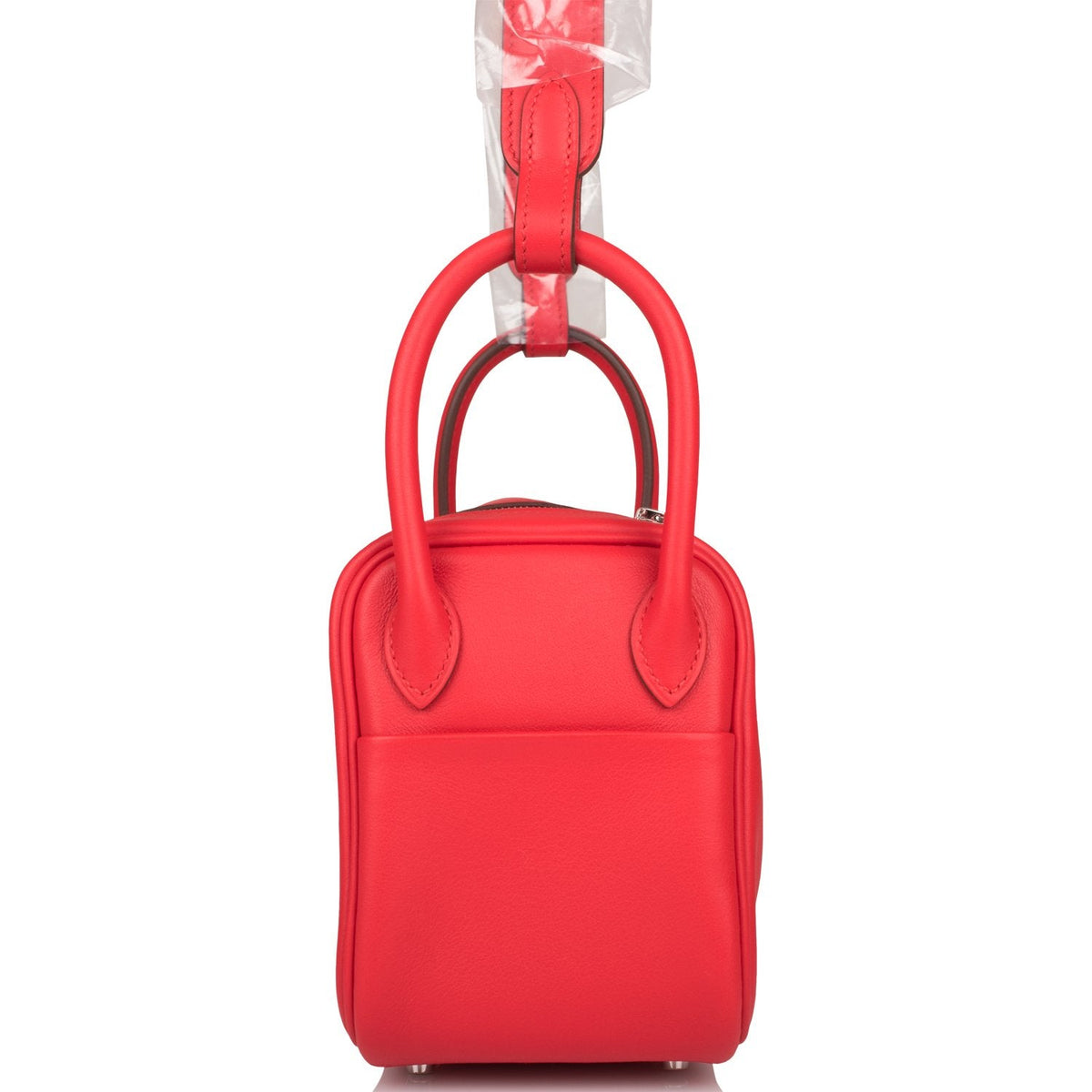 Hermes Rouge de Coeur Swift Mini Lindy Palladium Hardware Crowned Bag