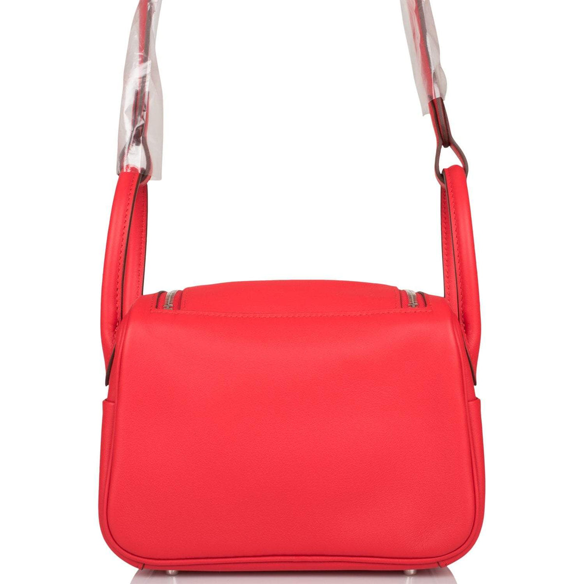 Hermes Rouge de Coeur Swift Mini Lindy Palladium Hardware Crowned Bag