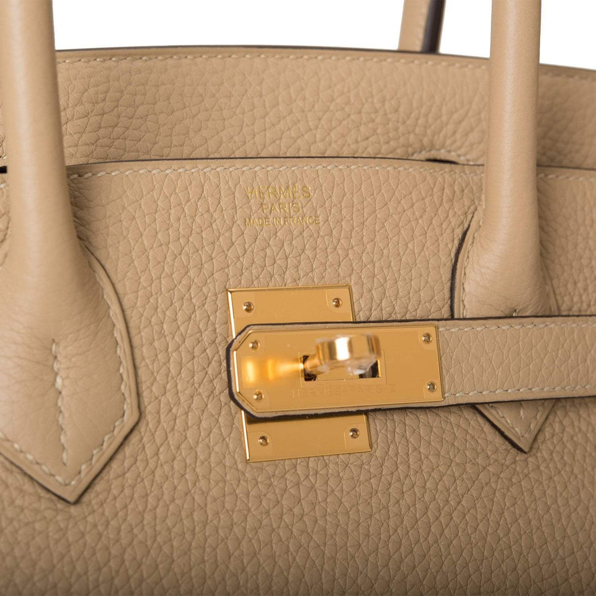 Hermes Trench Clemence Birkin 30cm Gold Hardware Crowned Bag