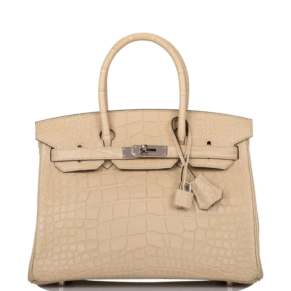 Hermes Trench Matte Alligator Birkin 30cm Palladium Hardware Crowned Bag