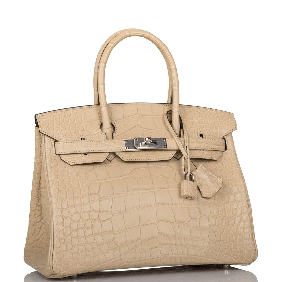 Hermes Trench Matte Alligator Birkin 30cm Palladium Hardware Crowned Bag