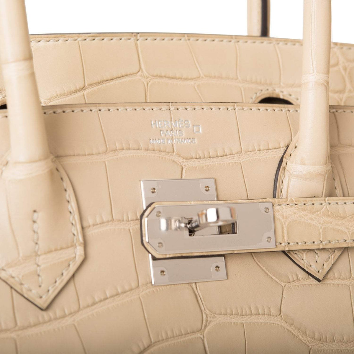 Hermes Trench Matte Alligator Birkin 30cm Palladium Hardware Crowned Bag