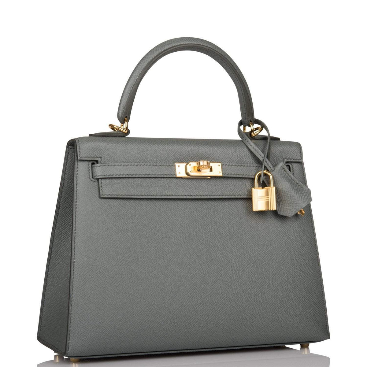 Hermes Vert Amande Epsom Sellier Kelly 25cm Gold Hardware Crowned Bag