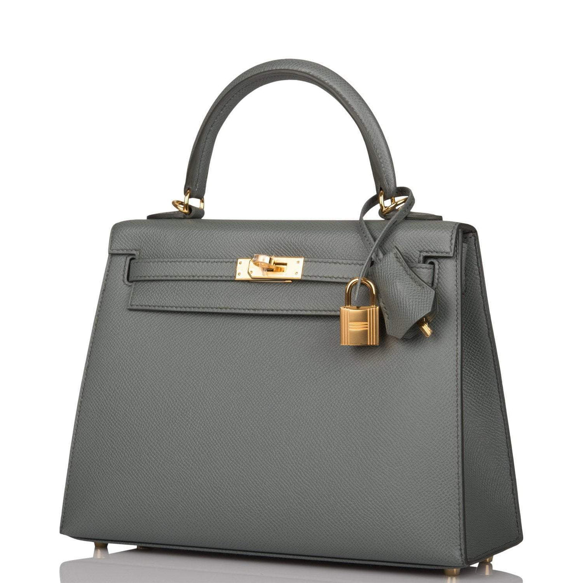 Hermes Vert Amande Epsom Sellier Kelly 25cm Gold Hardware Crowned Bag