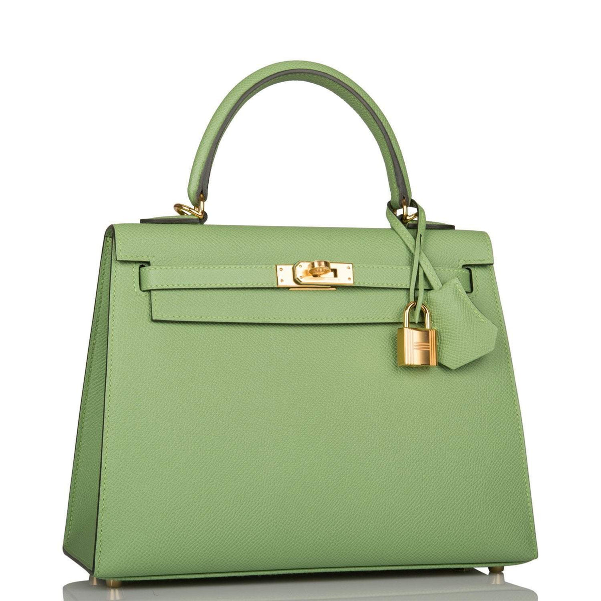 Hermes Vert Criquet Epsom Sellier Kelly 25cm Gold Hardware Crowned Bag