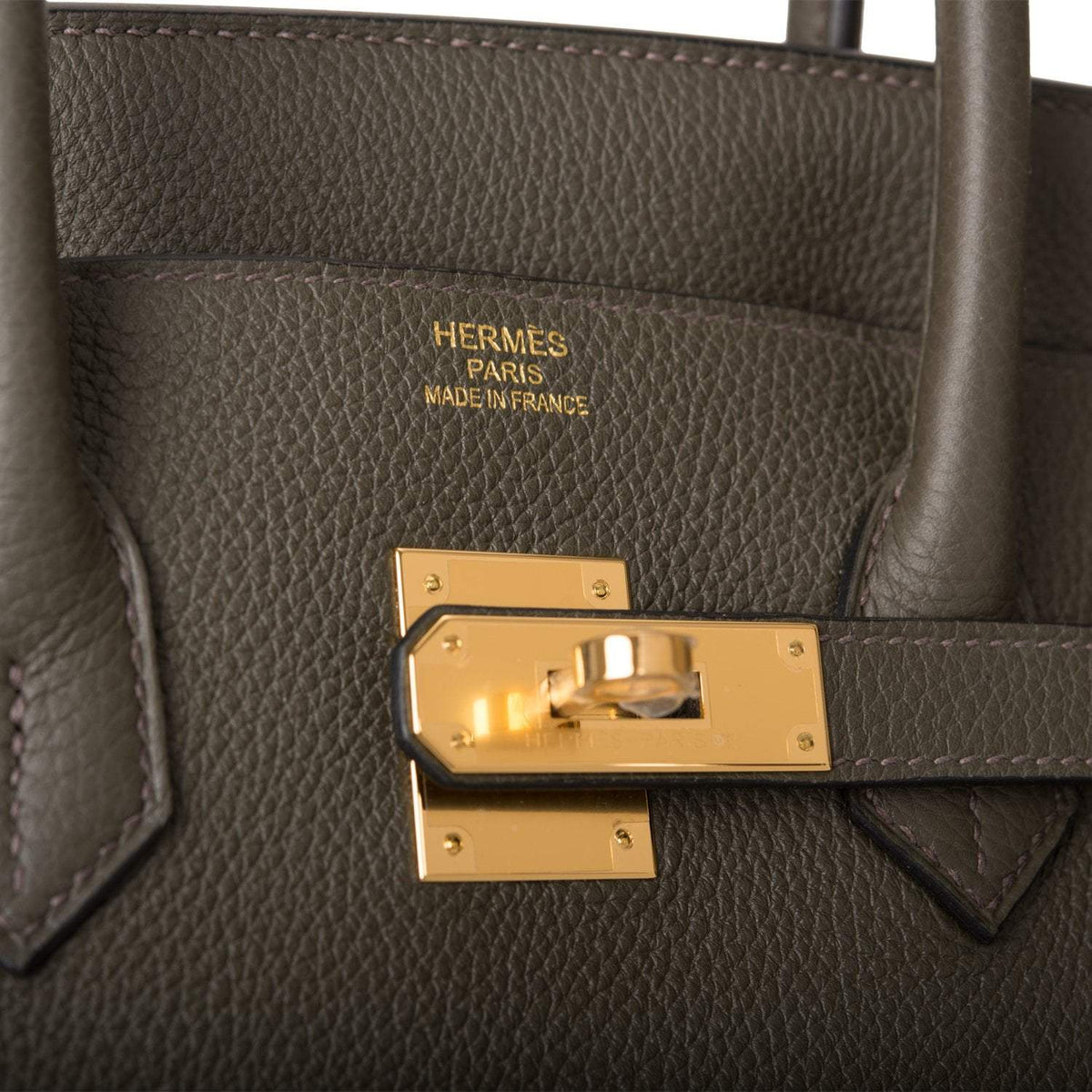 Hermes Vert de Gris Togo Birkin 35cm Gold Hardware Crowned Bag
