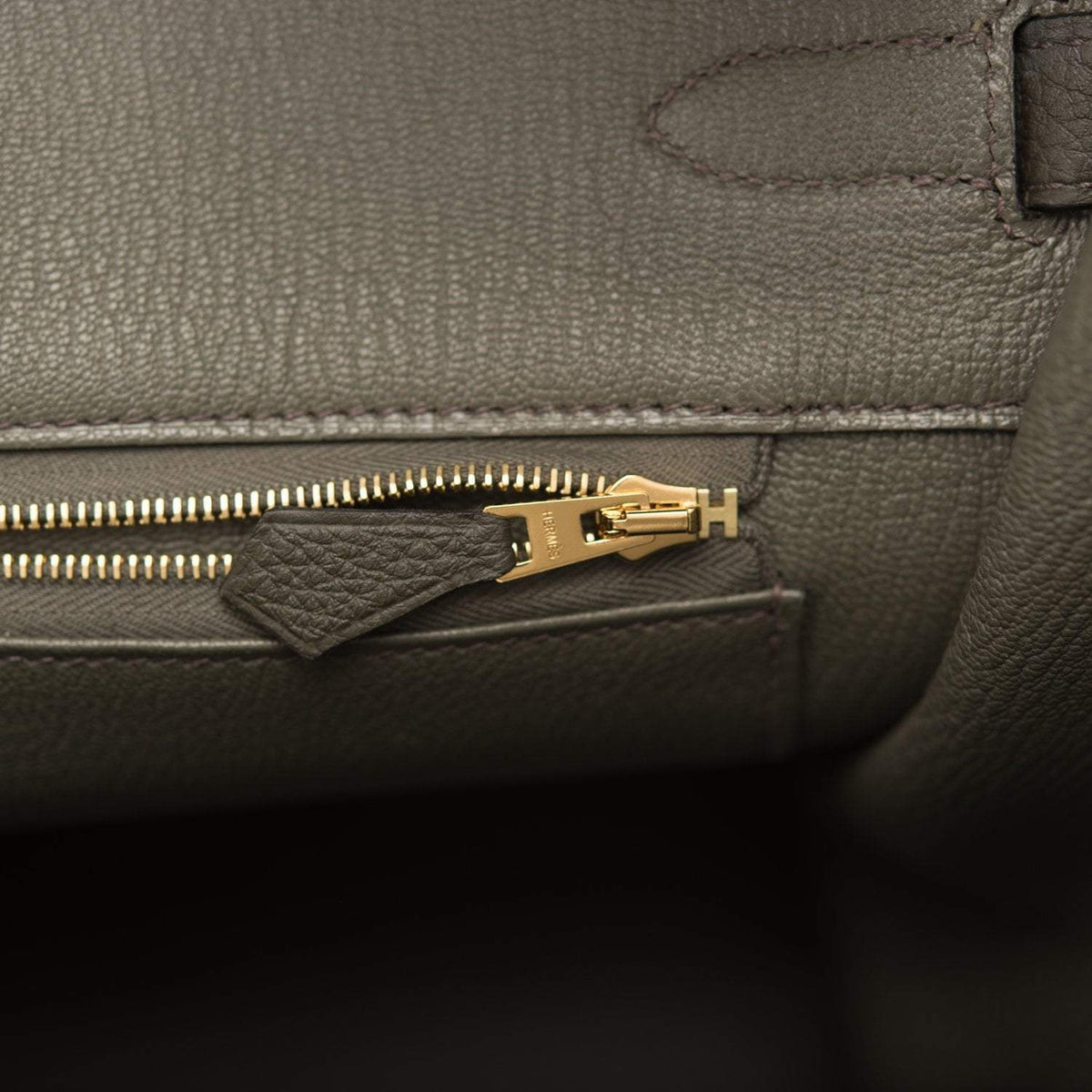 Hermes Vert de Gris Togo Birkin 35cm Gold Hardware Crowned Bag