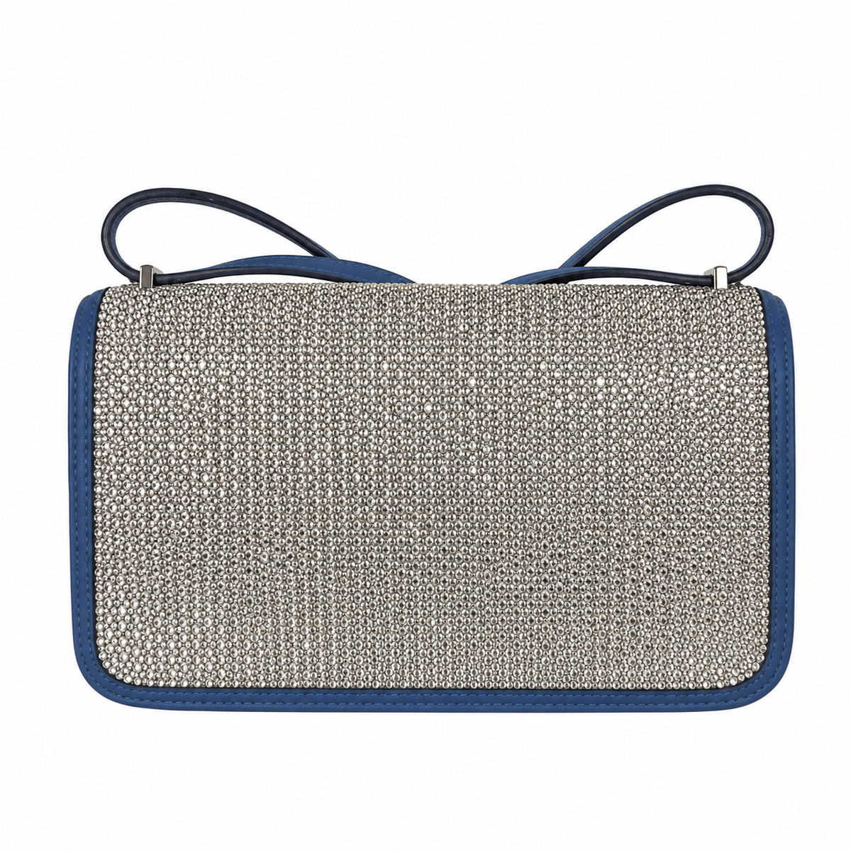 Hermes Constance Elan Bleu de Galice Swift Leather Swarovski Crystal Palladium Hardware BagAg