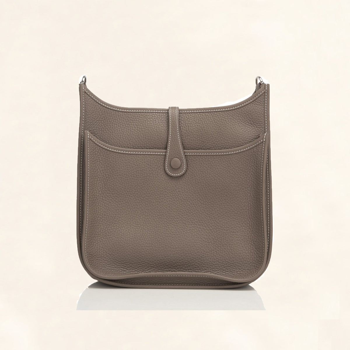 Hermes Evelyne III PM Etoupe Clemence Palladium Hardware Crowned Bag